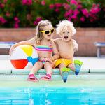 Prsca Kids Swim Fins,Short Youth Fins Swimming Flippers,Swim Training Fins for Lap Swimming,for Children Girls Boys Beginners