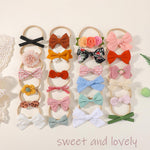 doboi Baby Girl Headbands 24PCS Nylon Linen Handmade Hairbands with Hair Bows and Accessories for Newborns, Infants, Toddlers, and Little Kids