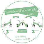 Chillafish Bunzi FAD 7 Limited Edition Gradual Balance Bike and Tricycle, 2-in-1 Ride on Toy for 1-3 Years Old, Silent Non-Marking Wheels, Girafitti