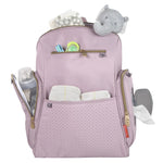 Fisher-Price Fastfinder Gemma Diaper Bag Backpack with Portable Changing Pad, Wipes Dispenser (Pink)