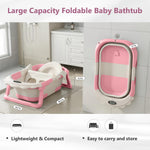 MoreFeel Foldable Baby Bathtub with Thermometer - 4-in-1 Grow-with-Me Collapsible Infant Tub (Newborn to Toddler) with Adjustable Mesh Sling - Space Saving Design
