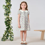 pureborn Baby Toddler Girl Woven Dress Short Sleeve Casual Cotton Playwear Dresses Leaf Fruit 18-24 Months