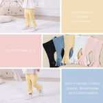 DREAM BUS 5 Pack Baby Pants Toddler Girl Ribbed Ruffle Bell Bottoms Toddler Leggings Baby Boy Pants Newborn Girl Flare Pants