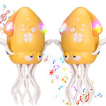 Magic Electric Dancing Octopus Toy with Led Light and Music,Playful Automatic Evasion Crawling Dancing Octopus with Fishing Rod,Smart Tentacle Explorer Dancing Squid Toy Tummy Time Baby Toys,Green
