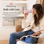 Lifefactory Stainless Steel Vacuum-Insulated Tumbler, 16 Ounce, Desert Rose