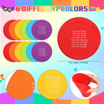 HyDren 24 Sets End of The Year Gifts 7'' Rubber Flying Discs Bulk with Inspirational Cards Fun Flying Disc Toy for End of The Year Graduation Party Favors Summer Gifts Sports Outdoor Activities