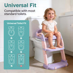 SereneLife 2-in-1 Potty Chair & Potty Training Seat with Step Stool Ladder - Height Adjustable Kids/Toddler Toilet Seat with Stable Anti-Slip Design, Cushioned Seat & Splash Guard For Boys Girls