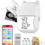 BLESSOURCE AI Mini Sticker Printer for Kids: Voice-to-Sticker, AI Dialogue, Inkless Thermal Printing, BPA & BPS-Free, Portable Sticker Maker Machine for Home & DIY, Creative Gift Set for Kids Ages 5+