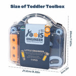 Kiszo Toddler Tool Set - 11 pc Kids Tool Set with Box, Pretend Play Toys for Kids Ages 3-6, Perfect for Christmas & Birthday Gifts