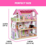 Delta Children Little Gem Dollhouse - 3-Story Dollhouse with 4 Rooms - Includes 16 Accessories - Fits 5-inch Dolls - Pretend Play Dream Gift for Ages 3+