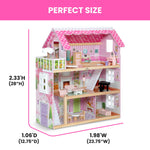 Delta Children Little Gem Dollhouse - 3-Story Dollhouse with 4 Rooms - Includes 16 Accessories - Fits 5-inch Dolls - Pretend Play Dream Gift for Ages 3+
