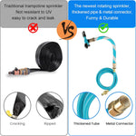 Trampoline Sprinkler for Kids Backyard Water Park Net Friendly WaterWhirl Outdoor Game Toys Adjustable Summer Toys Included Accessories Tool Exclusive Copyright (Blue)