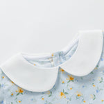 pureborn Baby Girls Woven Dress Long Sleeve Spring Fall Playwear Dresses Light Blue Florall 6-12 Months