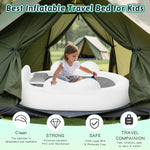 Inflatable Toddler Travel Bed Kids Air Mattress with Safety Sides Portable Blow Up Mattress with Bumpers & Pump for Camping, Travel, Home-Grey 60 Inch