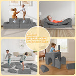 zefinot Modular Kids Play Couch 10PCS – Convertible Kids Sofa & Toddler Play Couch with DIY Foam Pieces for Imaginative Play, Climbing & Relaxation for Playroom, Bedroom, Nursery & Living Room
