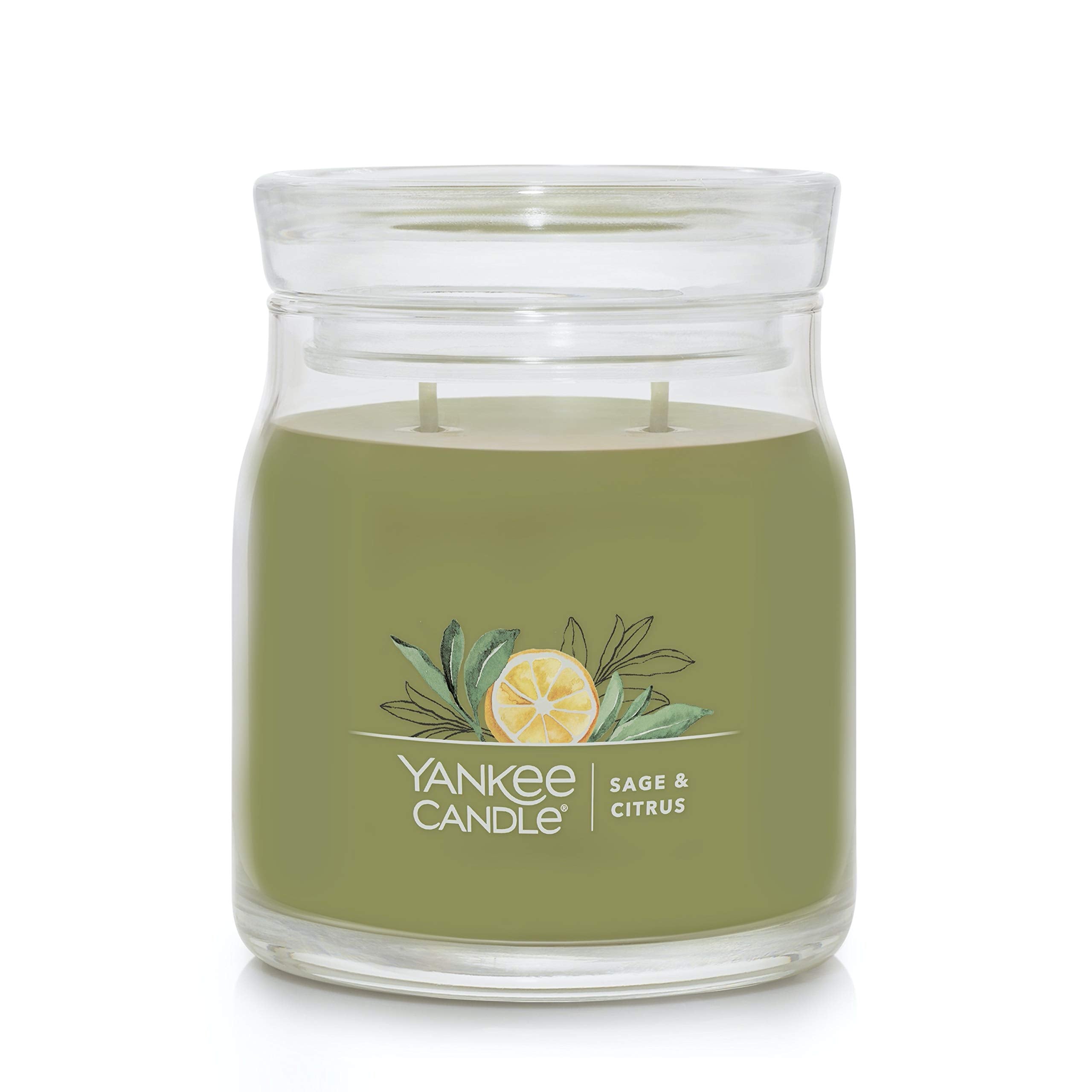 Yankee Candle Sage & Citrus Scented, Classic 22oz Large Jar Single Wick Candle, Over 110 Hours of Burn Time, Ideal for Home Decor and Gifts