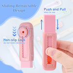 M&G 4Pcs Sliding Retractable Pencil Erasers, Cute Pastel Colored Soft Rubber Stick Mechanical Eraser, Push-Pull Large White Erasers for Art Drawing School Stationery Supplies