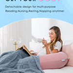 QUEEN ROSE Cooling Pregnancy Pillows, E Shaped Maternity Pillow for Sleeping, with Extra Wedge Pillow for Belly Support, 60 Inch Full Body Pillow, Pink