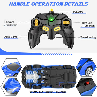 Dolanus Remote Control Car - Transform Robot RC Cars, Toys for Ages 5-7, Kids Toys, 4 Year Old Boy Toys, Toys for 3 4 5 6 7 8 10 12 Years Old Boy, Gifts for Boys Kids Toddlers Birthday