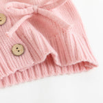 Curipeer Baby Little Girls Pink Bowknot Cardigan Sweater Toddler Girls Embroidered Bowknot Cardigan for Baby in Spring and Autumn 3T
