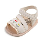 Newborn Summer Baby Girls Sandals Cute Flower First Walking Shoes Anti-Slip Soft Sole Sandal Shoes Infant Crib Shoes