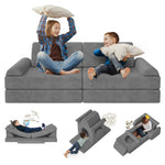 zefinot Modular Kids Play Couch 10PCS – Convertible Kids Sofa & Toddler Play Couch with DIY Foam Pieces for Imaginative Play, Climbing & Relaxation for Playroom, Bedroom, Nursery & Living Room