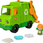 Fisher-Price Little People Musical Toddler Toy Recycling Truck Garbage Vehicle with Figure for Pretend Play Ages 1+ Years