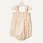 Amazon Essentials x Sofia Grainge Baby Girls' Woven Sleeveless Ruffle Romper, Bright Pink Little Strawberries, 6-9 Months