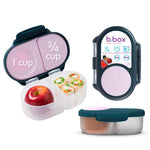 b.box Snack Box - Leakproof Mini Bento Box for Kids & Toddlers, 2 Compartment Snack Containers for Kids, Lunch Containers, Dishwasher Safe, BPA Free, PFAS Free, Ages 4m+, 1 3/4 Cup - Indigo Rose