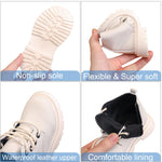 Happy Cherry Toddler Work Boots Baby 0-3 months Child's Combat Boots Anti Slip Ankle Boots Leather Shoes Flats Work Boots for Girls Boys