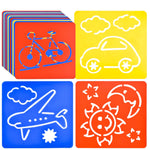 24 Pieces Painting Stencil Templates for Kids, 6 Inches Drawing Stencils Chalk Stencils, Plastic Drawing Washable Template for Kids Toddlers Preschooler