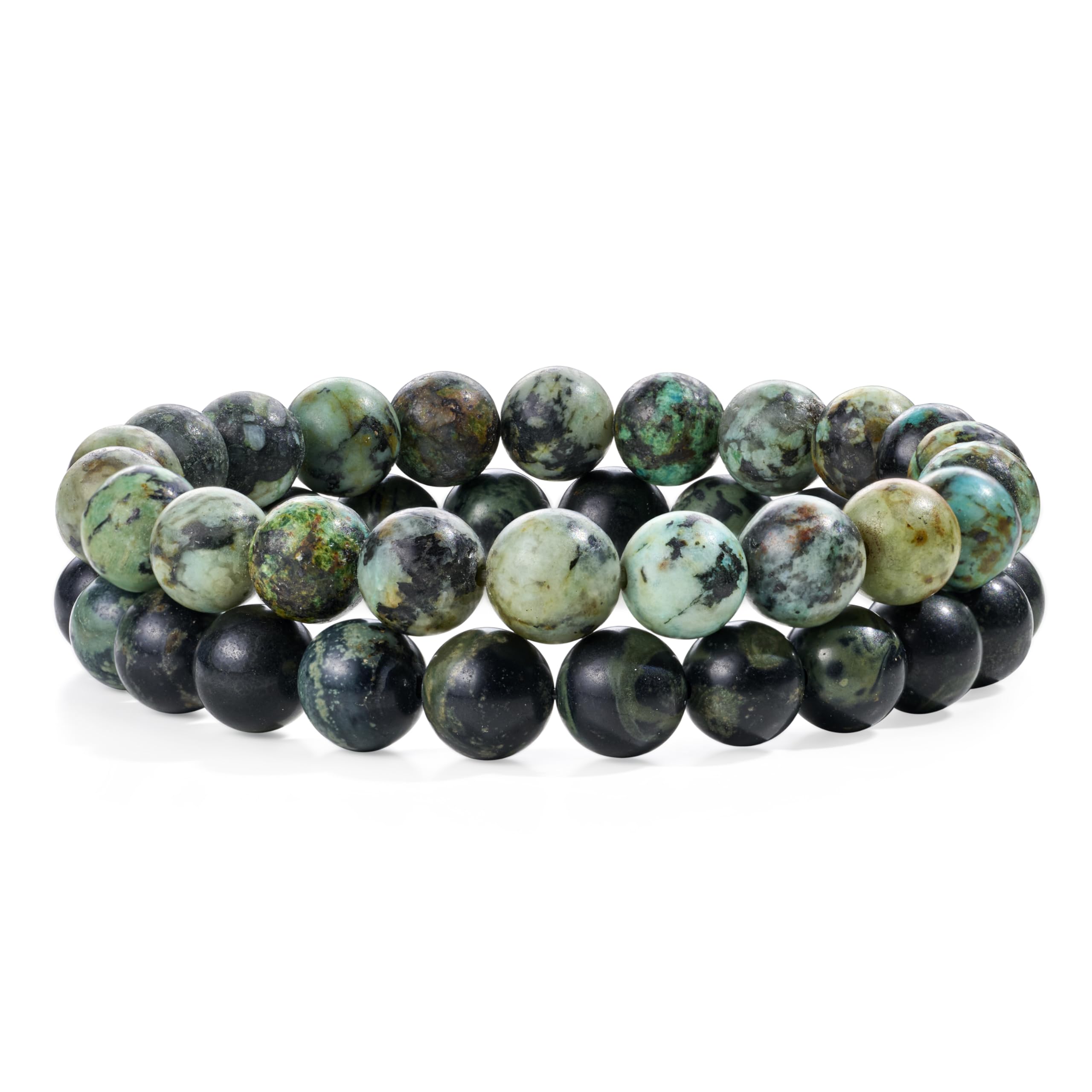 Bivei Natural Gemstone Semi Precious Healing Crystals Handmade Stretchy Round Beads Bracelet, Enhance Positive Energy