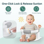PANUSU Baby Bath Seat Baby Bathtub - with Strong Suction Cups and 360° Surround Support – Easy Release, Non-Slip Cushion, Lockable Armrests – Infant Bath Chair for Babies 6-24 Months, Grey