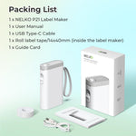 Nelko Label Maker Machine with Tape, P21 Bluetooth Label Printer, Wireless Mini Label Makers with Multiple Templates for School Office Home, White