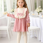 Kucnuzki 18 Months Girl Clothes Toddler Fall Dress Cute Long Sleeve Casual Ruffle Dress Baby Winter Outfit Baby Girl Clothes 12-18 Months