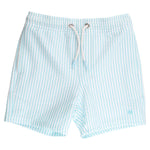 RUGGEDBUTTS Boys UPF50+ Stretch Neon Swim Trunks - Blue Breeze Seersucker, 3-6m