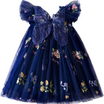 NNJXD Baby Girl Tulle Dress Casual Flower Embroidery Toddler Dresses
