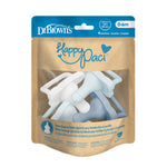 Dr. Brown's HappyPaci 100% Silicone Baby Pacifier, Contoured One-Piece Design, Light-Blue, Blue, White, 0-6m, BPA-Free, 4-Pack