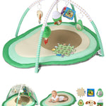 Tummy Time Mat, 9-in-1 Avocado Baby Play Gym Mat, Oversize Baby Play Activity Mats with Sunshade & 6 Detachable Sensory Toys, Washable Non-Slip Mat for Newborn Infant Baby Essentials Gift