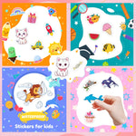 KARSLORA 36 Sheets Stickers for Kids, 800+ Stickers for Scrapbooking Including Animals, Fruits, Dinosaurs, Hearts, Cats, Fish, Cars, Space and More, Party Favors for Kids