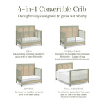 Namesake Eloise 4-in-1 Convertible Crib in French Sage Performance Sand Eco-Weave, GREENGUARD Gold Certified