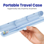 7AM2M Sonic Travel Electric Toothbrush for Adults & Kids, Travel Case&2 Brush Heads, Battery Powered Sonic Toothbrush, Compact Design for Daily/Travel Use-Blue