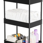 Baby Diaper Caddy, Plastic Movable Cart for Newborn Nursery Essentials Diaper Storage Caddy Organizer for Changing Table & Crib, Easy to Assemble, Beige