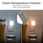 Lights by Night Dimmable LED Night Light, Plug-in, Dusk to Dawn Sensor, Adjustable, Compact, 4 Settings, Ambient Lighting, for Kids or Adults, Bedroom, Bathroom, Nursery, Hallway, 2 Pack, 82179