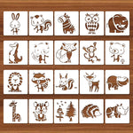 Ymapinc 20Pcs Kids Stencils for Drawing, 5.91In Beige Animal-Shaped Stencils Drafting Tools, Plastic Templates for Office School Drawing Painting Supplies