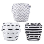 Alva Baby Swim Diapers 3pcs Reuseable Washable & Adjustable for Swimming Lesson & 0-2 Years Baby Boy Girl 3SWY01