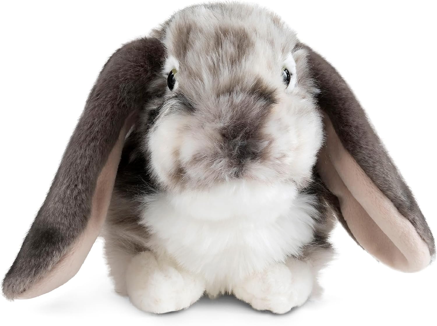 Living Nature Grey Dutch Lop Eared Rabbit Stuffed Animal | Fluffy Rabbit Animal | Soft Toy for Kids | 10 inches