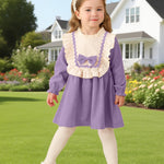Kucnuzki 18 Months Girl Clothes Toddler Fall Dress Cute Long Sleeve Casual Ruffle Dress Baby Winter Outfit Baby Girl Clothes 12-18 Months
