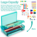 Meiikun Pencil Box, Large Capacity Pencil Boxes 2 Compartments, Hard Pencil Case with Snap-tight Lid, Plastic Storage Organizer Box for Girl Boy (Green, 1 Pack)