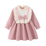 Kucnuzki 18 Months Girl Clothes Toddler Fall Dress Cute Long Sleeve Casual Ruffle Dress Baby Winter Outfit Baby Girl Clothes 12-18 Months